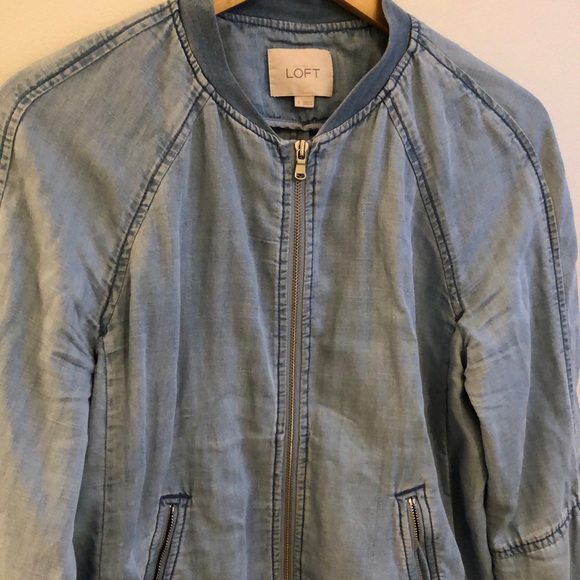 LOFT • lightweight moto chambray jacket - Picture 2 of 6